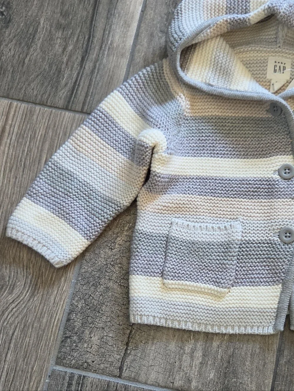 GAP Baby NWT 3-6 Months Striped Hooded Sweater Cardigan